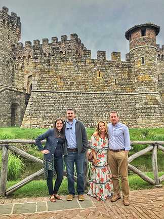 two couples at Castello di Amorosa winery